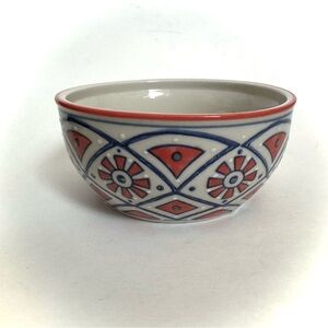 Yokohama Studio Ceramic Bowl with Rust and Blue Design